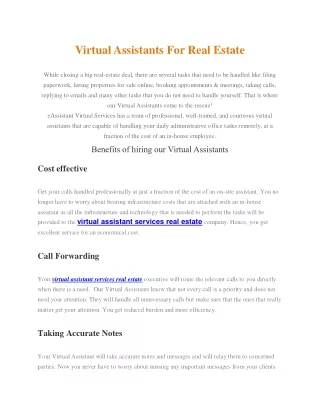virtual assistants for real estate