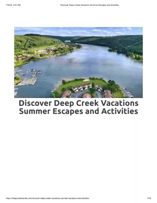 Discover Deep Creek Vacations Summer Escapes and Activities