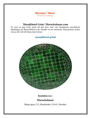 Mosaikbord Grön | Marockobazar.com
