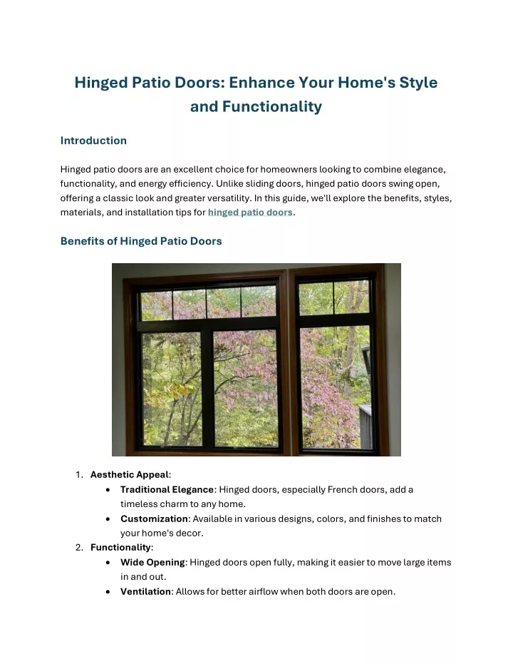 hinged patio doors enhance your home s style