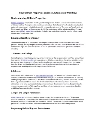 How UI Path Properties Enhance Automation Workflow
