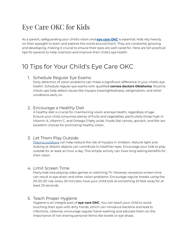 eye care okc for kids