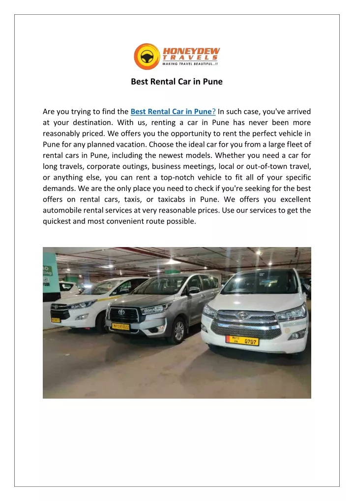 best rental car in pune