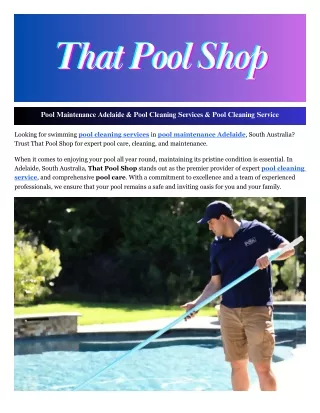 Pool Cleaning Services