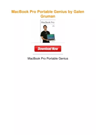 MacBook Pro Portable Genius by Galen Gruman