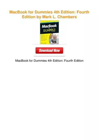 MacBook for Dummies 4th Edition: Fourth Edition by Mark  L. Chambers
