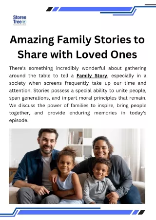 Amazing Family Stories to Share with Loved Ones