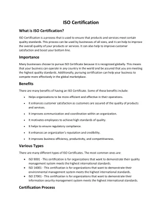 iso certification