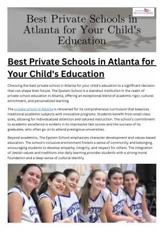 Best Private Schools in Atlanta for Your Child's Education