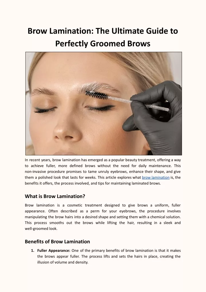 brow lamination the ultimate guide to perfectly