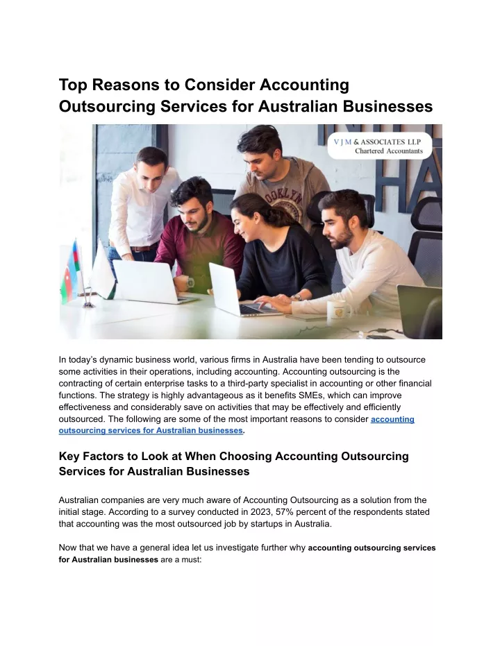 top reasons to consider accounting outsourcing