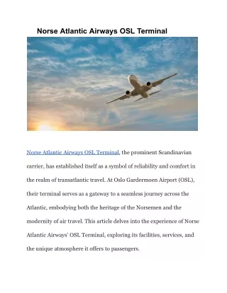 norse atlantic airways osl terminal
