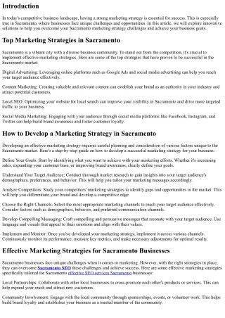 Ground breaking Remedies for Your Sacramento Internet marketing Strategy Trouble