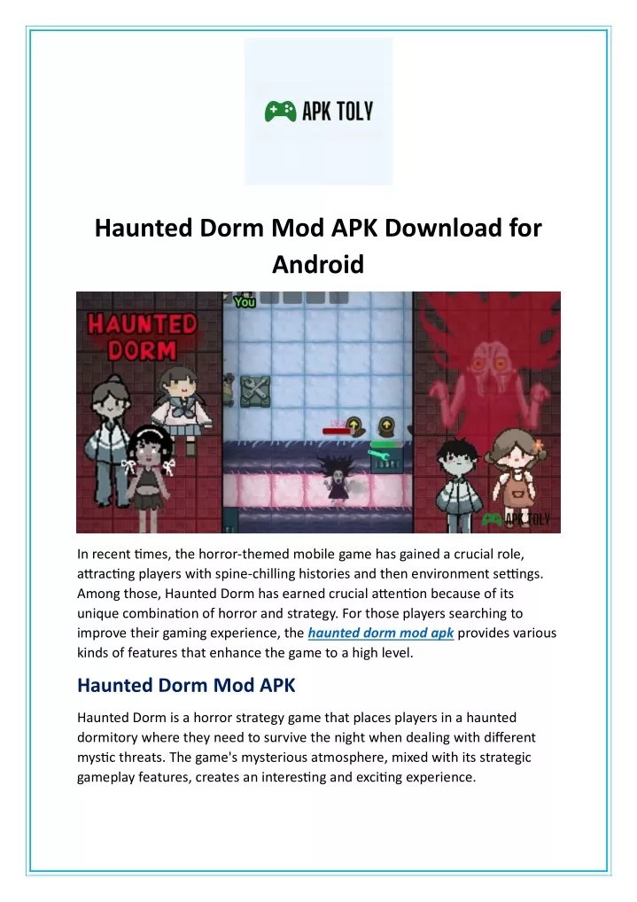 haunted dorm mod apk download for android