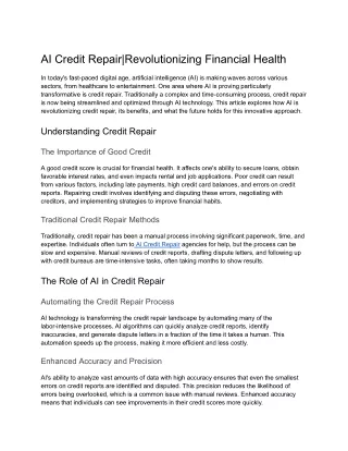 AI Credit Repair