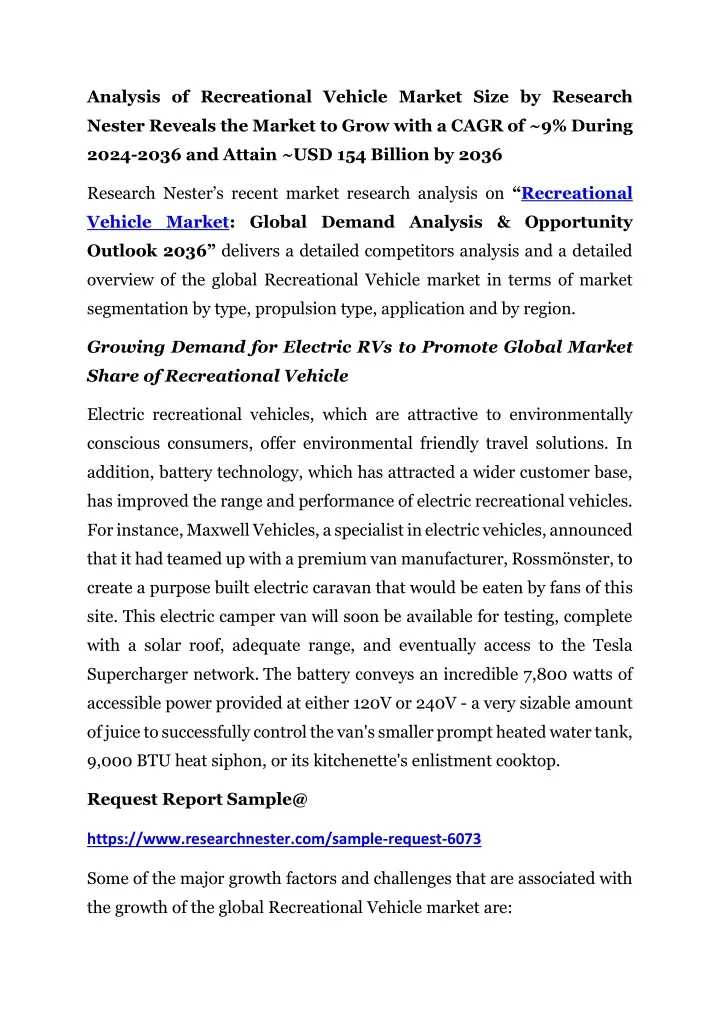 analysis of recreational vehicle market size