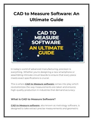 CAD to Measure Software An Ultimate Guide