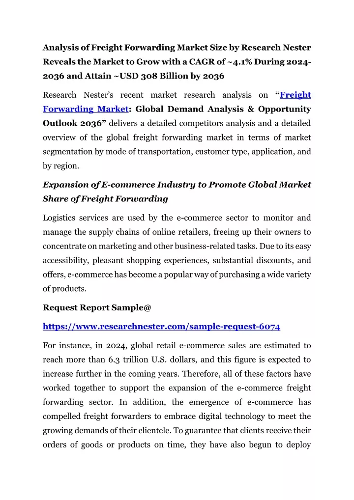 analysis of freight forwarding market size