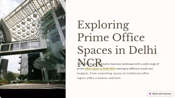 exploring prime office spaces in delhi ncr