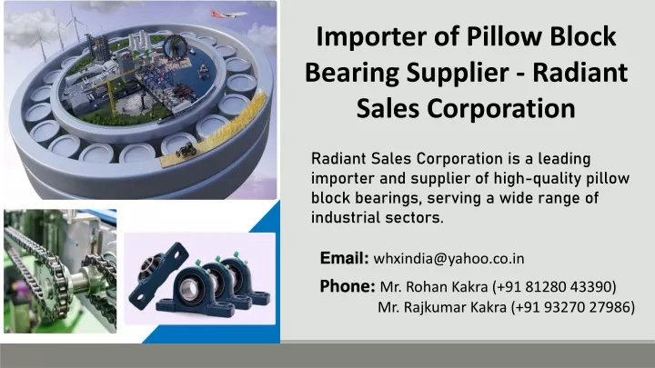 importer of pillow block bearing supplier radiant