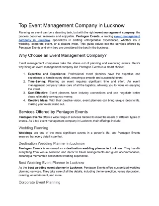 top event management company in lucknow