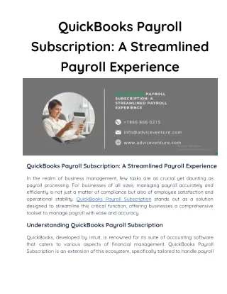 quickbooks payroll subscription a streamlined