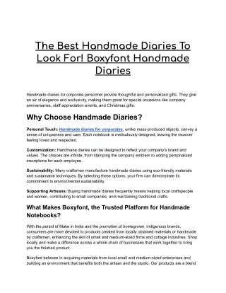 The Best Handmade Diaries To Look For! Boxyfont Handmade Diaries