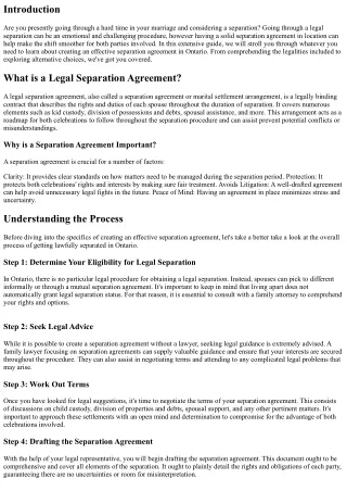Your Ultimate Guide to a Successful Separation Agreement in Ontario