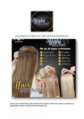 Hair extensions in New York | yahi-dominican-hairsalon.com