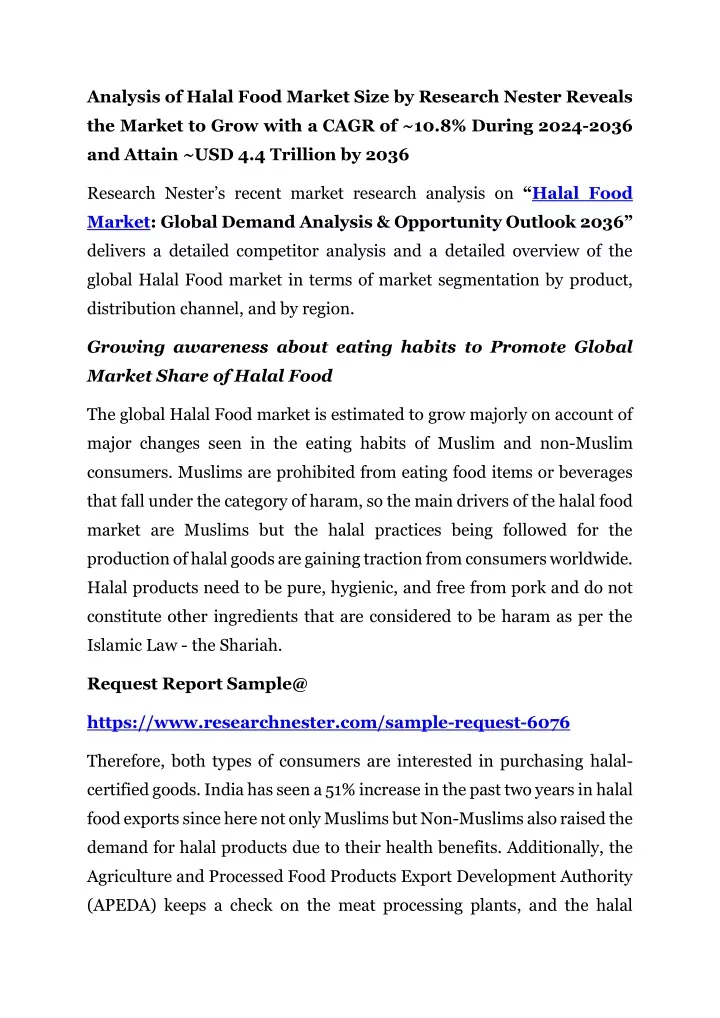 analysis of halal food market size by research