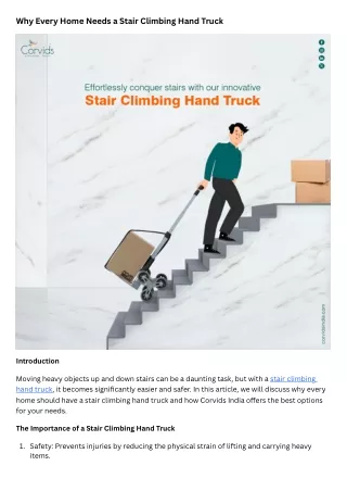 Stair climbing hand truck