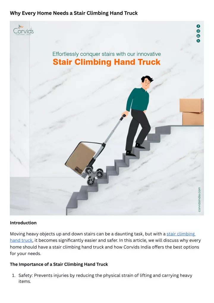 why every home needs a stair climbing hand truck