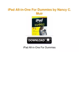 iPad All-in-One For Dummies by Nancy C. Muir