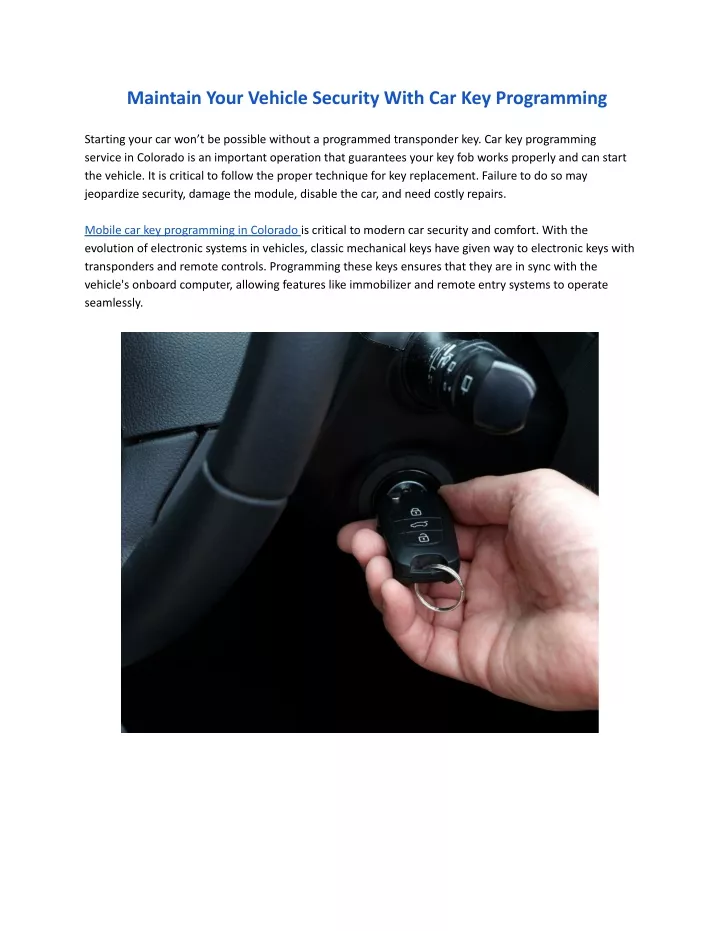 maintain your vehicle security with