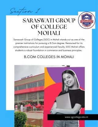 Educational Excellence at SGC Mohali: B.Com, MCA & Hotel Management