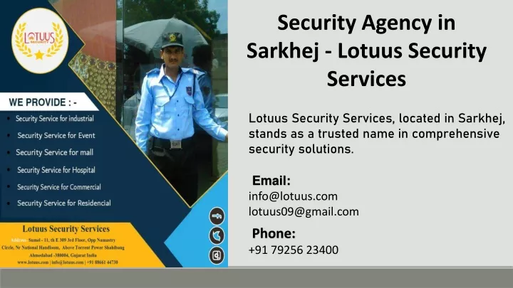 security agency in sarkhej lotuus security