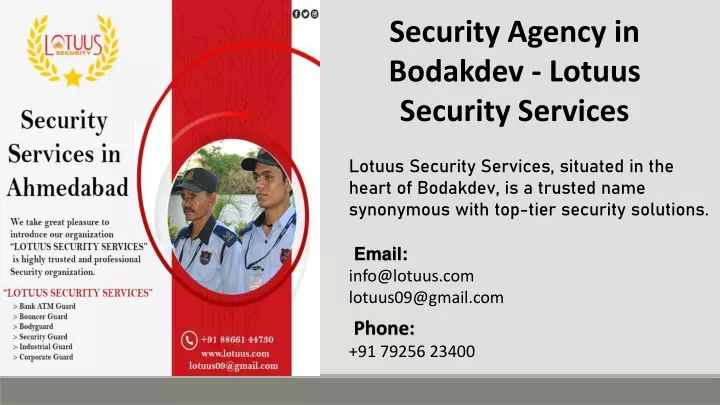 security agency in bodakdev lotuus security