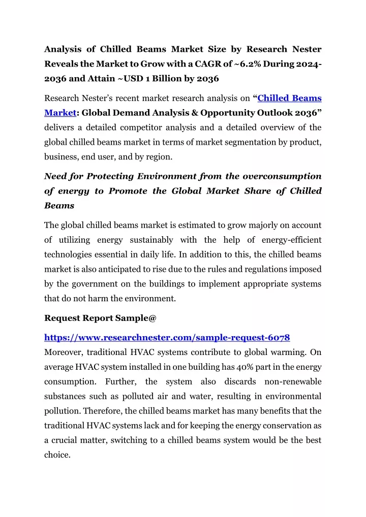 analysis of chilled beams market size by research