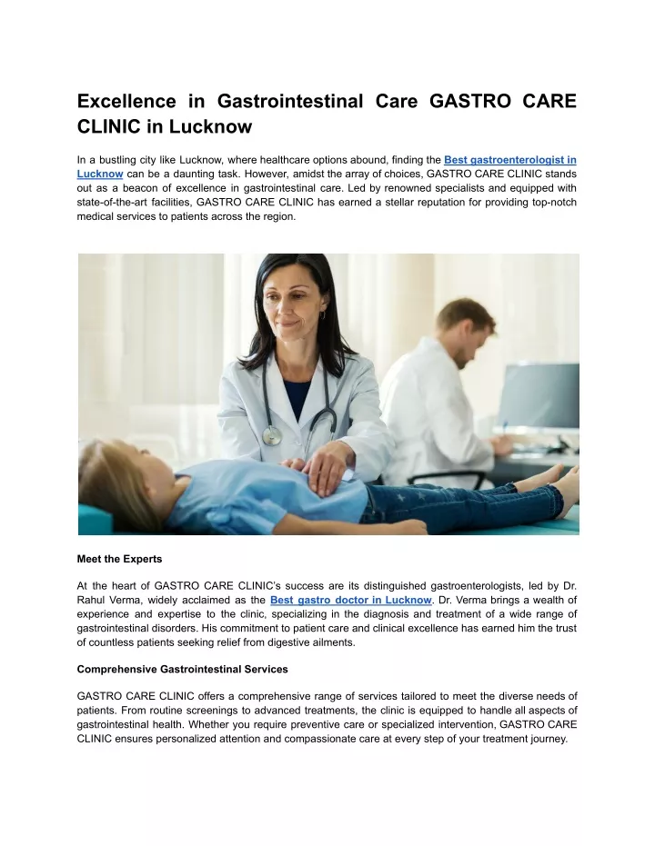 excellence in gastrointestinal care gastro care