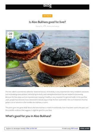 What Are the Benefits of Aloo Bukhara for the Liver?