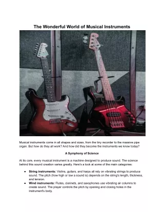 The Wonderful World of Musical Instruments