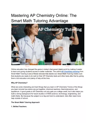 Mastering AP Chemistry Online  with Smart Math Tutoring