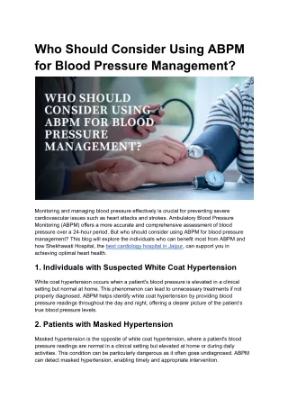 who should consider using abpm for blood pressure