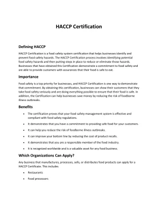 food safety course