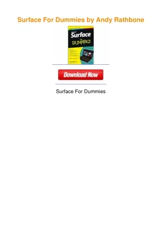 Surface For Dummies by Andy Rathbone
