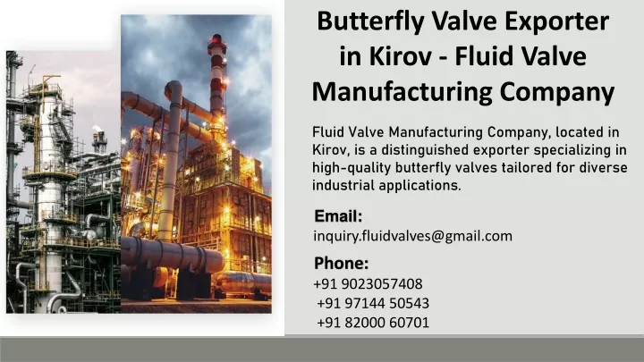 butterfly valve exporter in kirov fluid valve