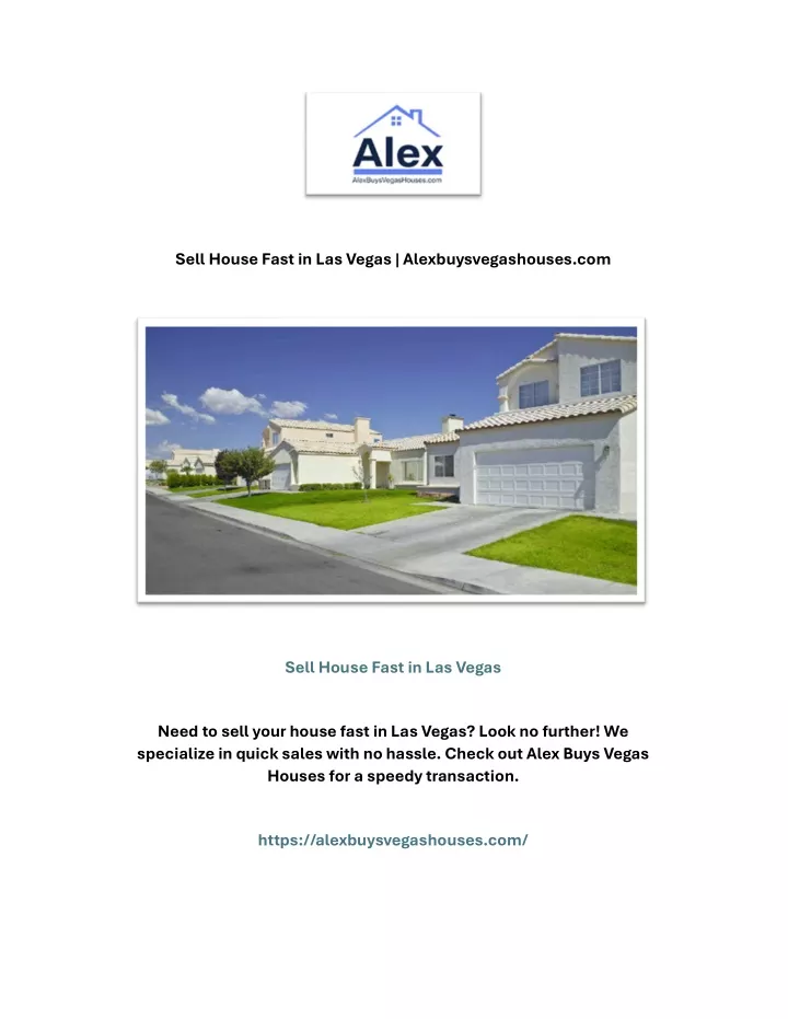 PPT - Sell House Fast in Las Vegas | Alexbuysvegashouses.com PowerPoint ...