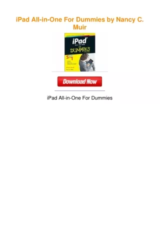 iPad All-in-One For Dummies by Nancy C. Muir