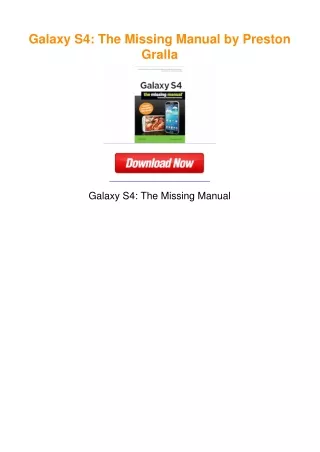 Galaxy S4: The Missing Manual by Preston Gralla