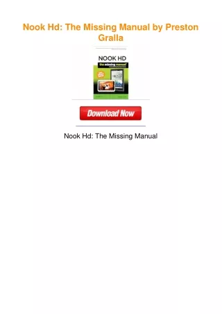 Nook Hd: The Missing Manual by Preston Gralla